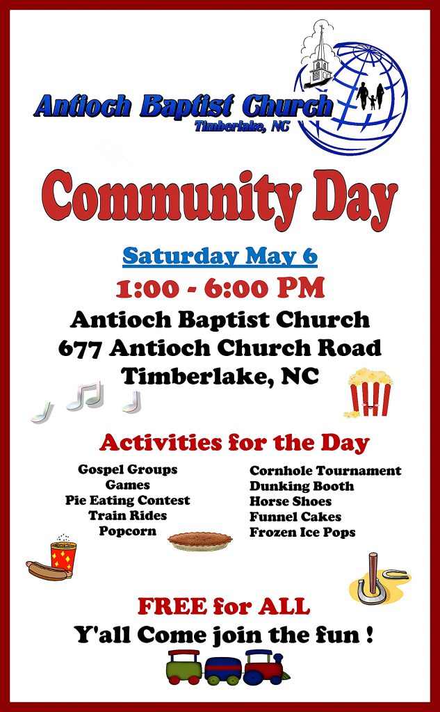 COMMUNITY DAY TODAY SPREAD THE WORD ) Antioch Baptist Church
